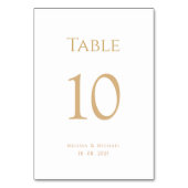 Numéro De Table Élégant minimal moderne Mariage de script or blanc (Par défaut)