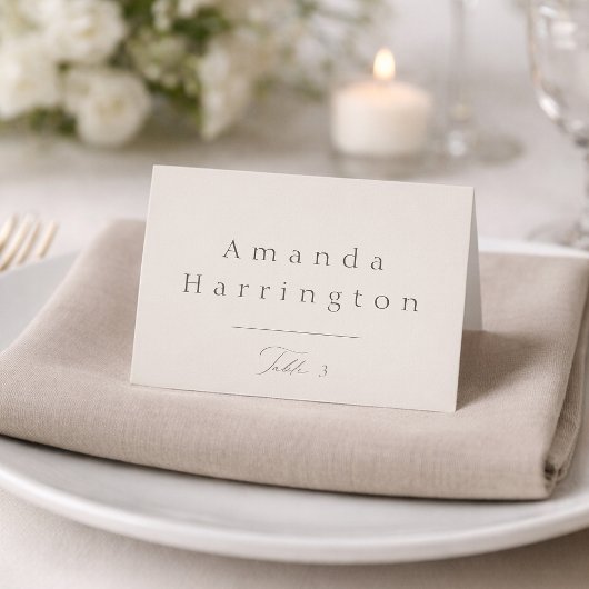 Numéro De Table Elegant Minimal Taupe Wedding Place Card
