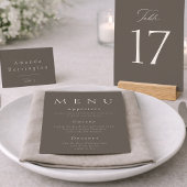 Numéro De Table Elegant Minimal Taupe Wedding Place Card 