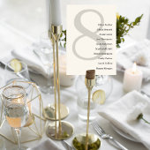 Numéro De Table Elegant Minimalist Wedding Table Number Card