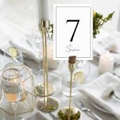 Numéro De Table Elegant Minimalist Wedding Table Number Card