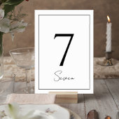 Numéro De Table Elegant Minimalist Wedding Table Number Card