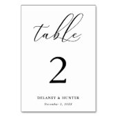 Numéro De Table Élégant minimaliste de script modifiable (Dos)