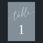 Numéro De Table Elégant minimaliste gris bleu foncé<br><div class="desc">Belle,  élégante,  moderne et minimaliste,  carte numéro de table. Entièrement personnalisable. **VEUILLEZ NOTER : Pour commander,  il suffit d'ajuster votre numéro de table et d'ajouter chaque numéro séparément à votre panier. Vérifiez ensuite une fois que vous avez terminé.</div>