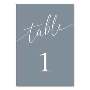 Numéro De Table Elégant minimaliste gris bleu foncé