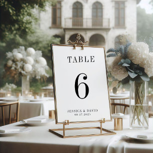 Numéro De Table Élégant minimaliste Mariage Moderne et élégant