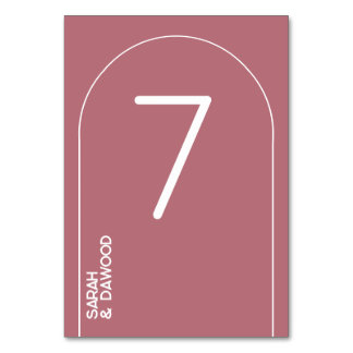 Numéro De Table Élégant minimaliste Rose or blanc Mariage musulman