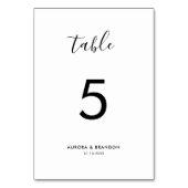 Numéro De Table Élégant minimaliste simple Mariage moderne (Dos)