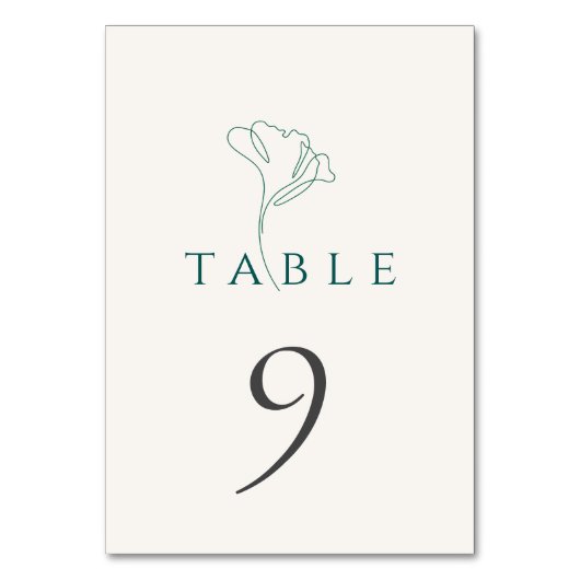 Numéro De Table Elegant Minimalistic Emerald Wedding Table Number (Par défaut)