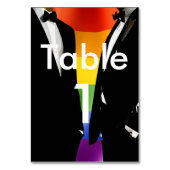 Numéro De Table Elegant Modern Gay Men Wedding Rainbow (Dos)