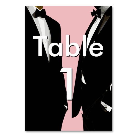 Numéro De Table Elegant Modern Gay Men Wedding Rainbow (Par défaut)