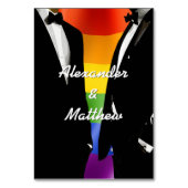 Numéro De Table Elegant Modern Gay Men Wedding Rainbow Guest List (Dos)