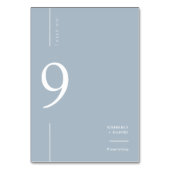 Numéro De Table Elégant moderne Dusty Blue Minimal Mariage Siège (Dos)