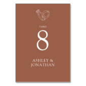 Numéro De Table Élégant Moderne Éléments simples Mariage (Dos)