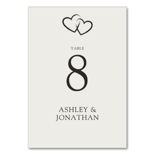 Numéro De Table Élégant Moderne Éléments simples Mariage (Dos)