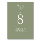 Numéro De Table Élégant Moderne Éléments simples Mariage (Dos)