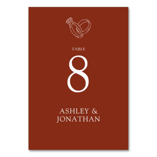 Numéro De Table Élégant Moderne Éléments simples Mariage (Dos)