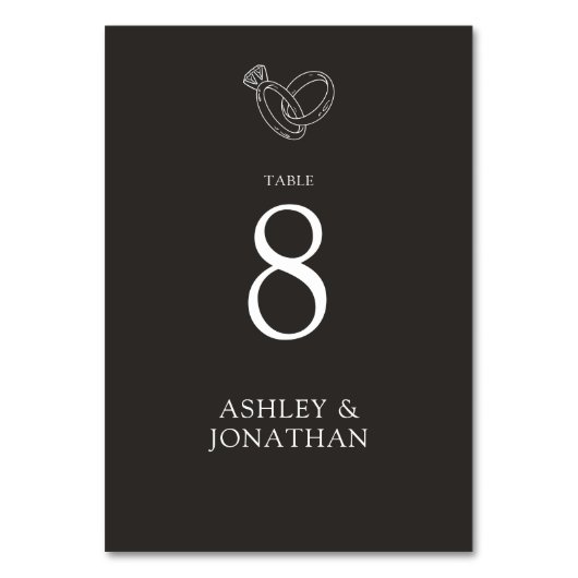 Numéro De Table Élégant Moderne Éléments simples Mariage (Dos)