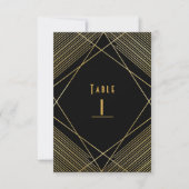 Numéro de table élégant moderne Gold & Black Glam  (Devant)