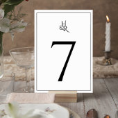 Numéro De Table Elegant Monogram Wedding Table Number Card