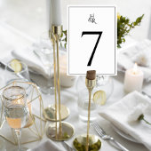 Numéro De Table Elegant Monogram Wedding Table Number Card