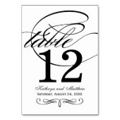 Numéro De Table Élégant Monogramme de Mariage Calligraphié Noir et (Par défaut)