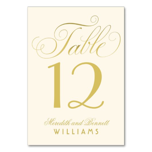 Numéro De Table Élégant Monogramme Mariage de script de calligraph (Dos)