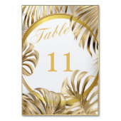 Numéro De Table Élégant Monstera Gilded Gold Mariage (Dos)