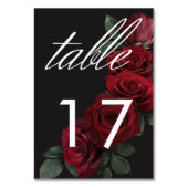 Numéro De Table Élégant Moody Blood Red Roses Floral (Dos)
