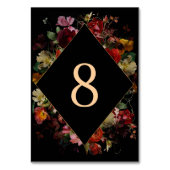 Numéro De Table Élégant moody floral noir mariage (Par défaut)