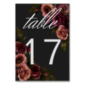 Numéro De Table Elégant Moody Muted Rust & Burgundy Floral Mariage (Par défaut)