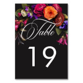 Numéro De Table Élégant Moody Vibrant Harvest Détails floraux (Dos)