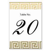 Numéro De Table Élégant Motif Gold et White (Dos)