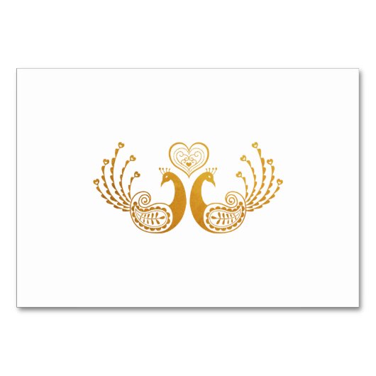 Numéro De Table Élégant Motif or Indien Mariage Étiquette buffet  (Dos)