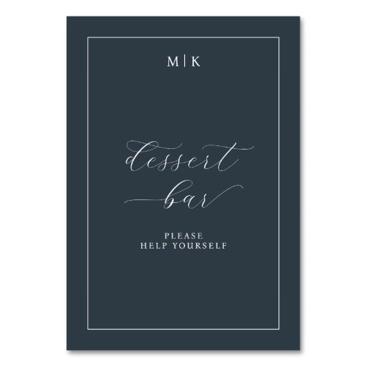 Numéro De Table Elegant Navy Calligraphy (Par défaut)