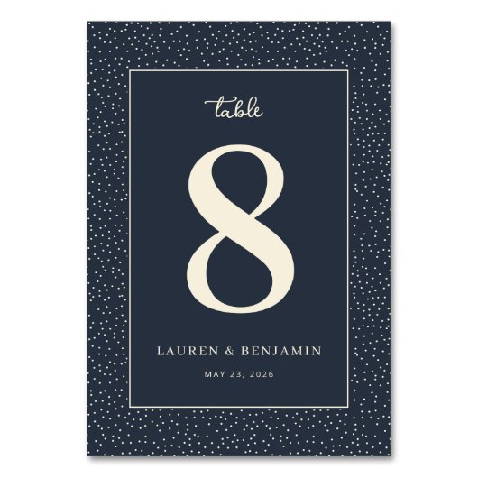 Numéro De Table Elegant Navy Dotted Number (Par défaut)