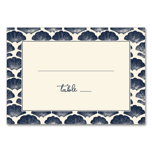 Numéro De Table Elegant Navy Scallop Shell (Devant)