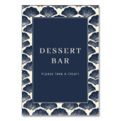 Numéro De Table Elegant Navy Shell Motive Border (Dos)