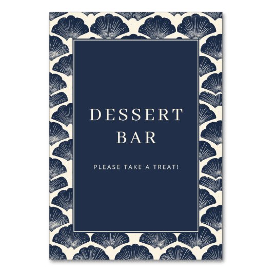 Numéro De Table Elegant Navy Shell Motive Border (Par défaut)