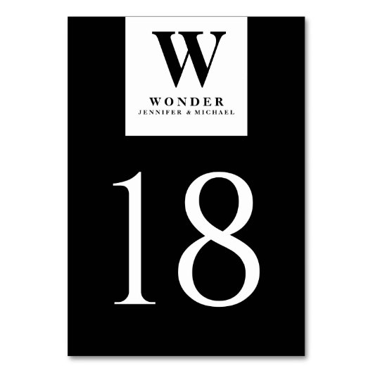 Numéro De Table Elegant Newlywed Monogram Seating (Dos)