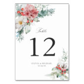Numéro De Table Élégant Noël Floral Mariage d'hiver (Par défaut)