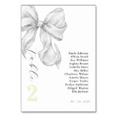 Numéro De Table Élégant, nœud papillon de douche de mariage blanc. (Par défaut)
