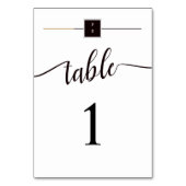 Numéro De Table Elégant Noir Blanc & Or Mariage Table Non (Dos)