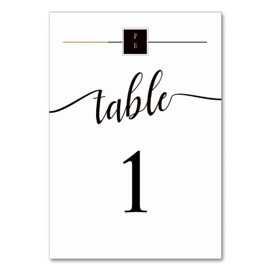 Numéro De Table Elégant Noir Blanc & Or Mariage Table Non (Par défaut)