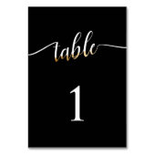 Numéro De Table Elégant Noir Blanc & Or Mariage Table Non (Par défaut)