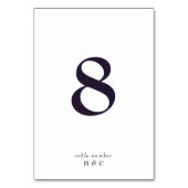Numéro De Table Élégant noir blanc simple sur Mariage violet (Dos)