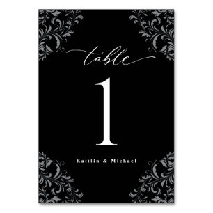 Numéro De Table Élégant noir blanc Vintage classique petit Mariage