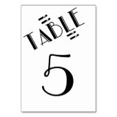 Numéro De Table Elégant noir et blanc, Gatsby, Numéro de tableau (Dos)