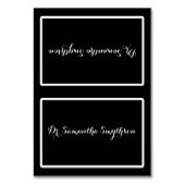 Numéro De Table Élégant noir et blanc Script Tented Siège (Par défaut)