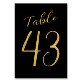Numéro de table élégant noir paillettes or mariage (Dos)